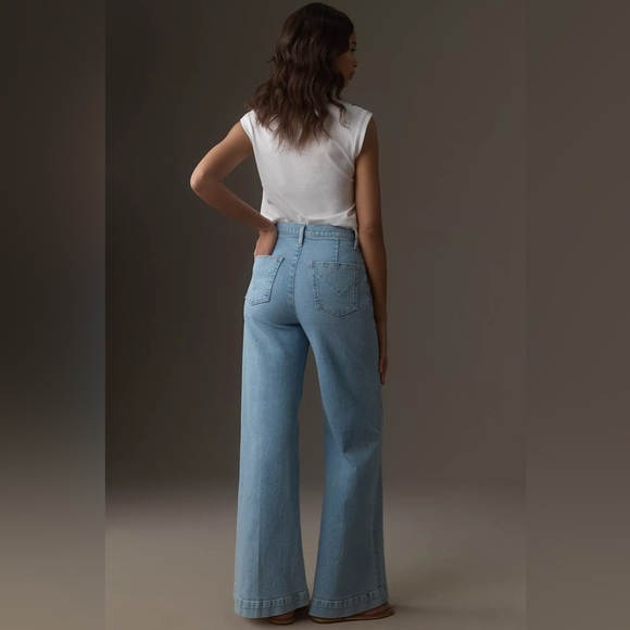 Hudson Jodie Pleated High-Rise Wide-Leg Jeans - Picture 3 of 6
